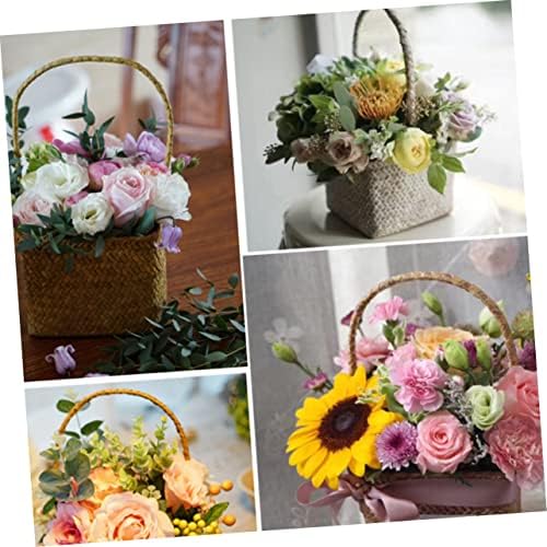 Abaodam 1 kom tkati korpa Vintage korpa za cvijeće korpa za čuvanje slame vjenčana korpa za cvijeće dekorativna