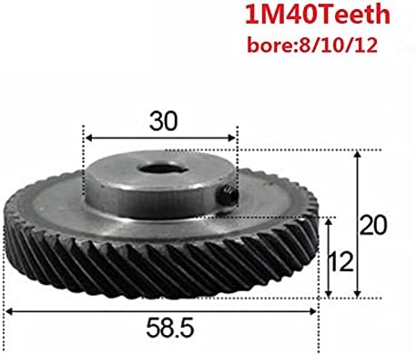 ZHENGGUIFANG ZGF-BR 1kom spiralni zupčanik 1 M 40 zuba unutrašnja rupa 8/10/12mm Zupčasti zupčanici