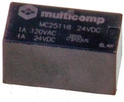 Multicomp Pro relej, Signal, Dpdt, 120Vac, 24Vdc, 1A-MC25133