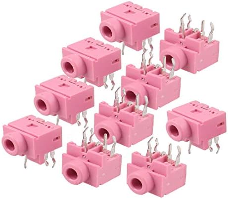 Novi Lon0167 10 kom 5 Pin PCB Mount ženski 3.5 mm Stereo jack utičnica konektor Pink(10 Stücke 5 Pin Leiterplattenmontage, Buchse, 3,5 mm, Klinkenbuchse