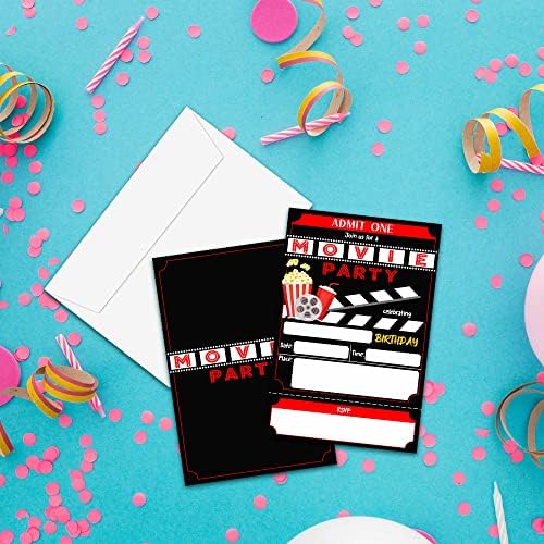 YQV filmski noćni rođendan, pozivnice za rođendan 20 brojeva sa kovertama, rođendanskih karata za rođendan