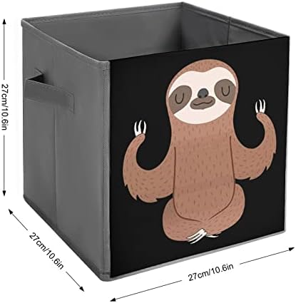 Sloth Yoga PU kožna skladišta za skladištenje Canvas Cube Organizator košara s ručkama
