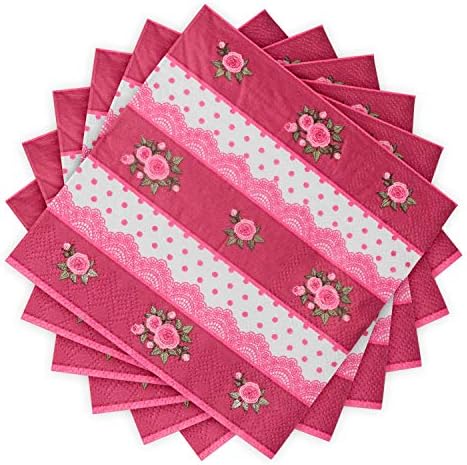 Royal Bluebonnet cvjetni salveti - 100 cvjetnih papirnica - ružičasta i bijela ruža cvijeća tema - tuš za