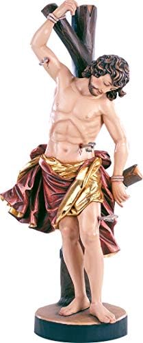 Ferrari & Arrighitti Saint Sebastian Statue, drvena St. Sebastian figura, ručno oslikana, visina: 15 cm,