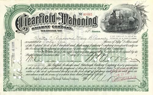 Clearfield and Mahoning Railway Co. - Certifikat O Željezničkim Dionicama