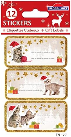 Globalni poklon 12 x Božićne naljepnice za mačiće