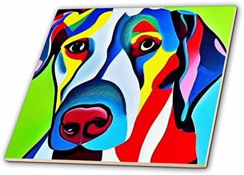3drose Cool smiješna slatka Umjetnost šareni pas pas Pas Picasso stil Art-Tiles