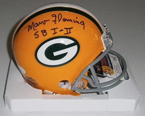 Pakeri Marv Fleming potpisan mini kaciga w / SB i & II JSA COA auto autographed - autographed NFL kacige