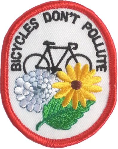 Bicikli ne zagađuju vezeni zakrpa 7 x 5,5cm