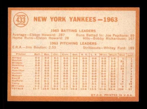433 New York Yankees TC - 1964 TOPPS bejzbol kartice Ocjenjivane exmt - bejzbol ploče sa podiznim vratima