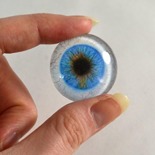 30mm plavi stakleni očni ljudski dizajn s bijelima za taksidermjerne umjetničke skulpture ili nakit izrade