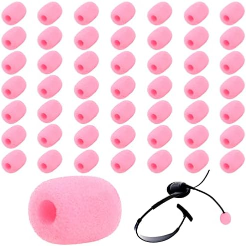 JiaUfmi 50 paket rever slušalice mikrofon vjetrobransko staklo, Pink mikrofon sunđer Foam Cover Mini veličina
