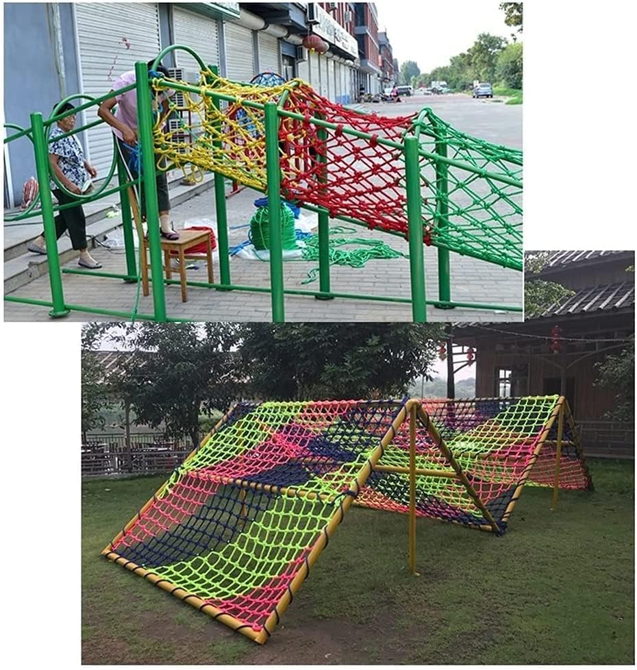 Ouyoxi mreža za penjanje tkano uže za djecu,mreža za zaštitu od balkona za djecu mreža za dekor ograde,