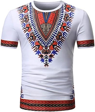 NYYBW MENS AFRICAN Dashiki Stil majica - Summer Kratki rukav Tribal Cvjetni print O vrat Slim Fit majice