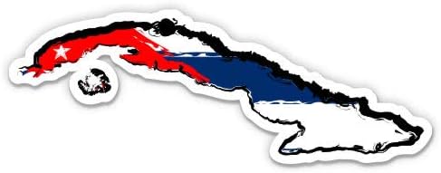 Kuba u obliku zemalja Kubanska zastava - 3 Vinilna naljepnica - za automobilski laptop vode za boce za vodu