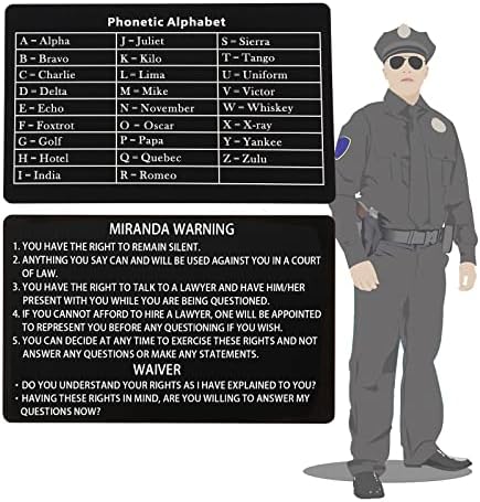 Velinpun 3 kom metalna Miranda kartica upozorenja/kartica fonetske abecede vojna Policijska karta / vojska/šerif