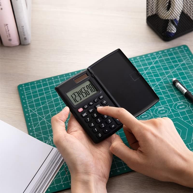 Cujux Prijenosni kalkulator džep mini kalkulator Mala 8-znamenkasta poklopac solarna dvostruka snaga