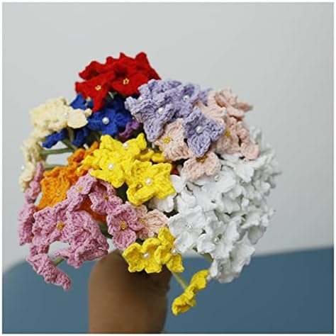 Gkmjki ručno tkani buket vunena udica za pletenje simulacija boja cvijeta hortenzija lažni cvijet Creative