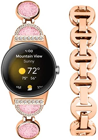 Fittern Bling Band kompatibilan sa Google Pixel Watch-om, zamjenski dijamantski nakit metalni zdjelica za