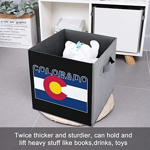 Kolorado Državna zastava Sklopivi kanti za pohranu Printd tkanini kocke košare kutije sa ručkama za igračke