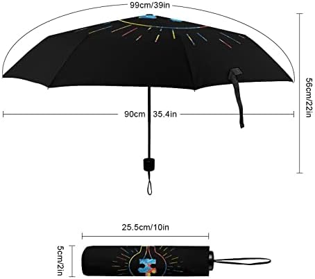 Autizam svijest Travel Umbrella Durable Windproof Folding Umbrella for Rain Portable Umbrella Auto Open