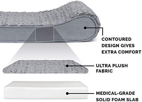 Furhaven džinovski ortopedski krevet za pse Ultra plišano umjetno krzno & amp ;Suede Luxe Ležaljka sa uklonjivom