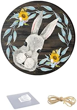 Podesite kristale prozora Easter Bunny Egg Drveni viseći praznični zabavni ukras za viseće ukrase obojene
