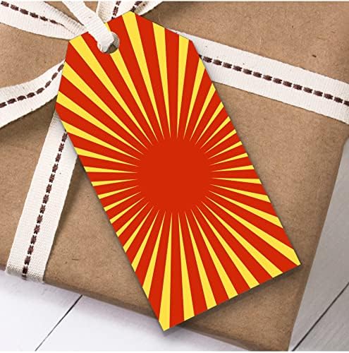 Crveno i žuto Centar Sunburst rođendanski poklon Favor poklon oznake