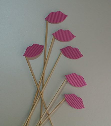 6 Pc Valentines Photo Booth Party rekvizite usne na štapiću materijal Pink teksturirana pjenasta