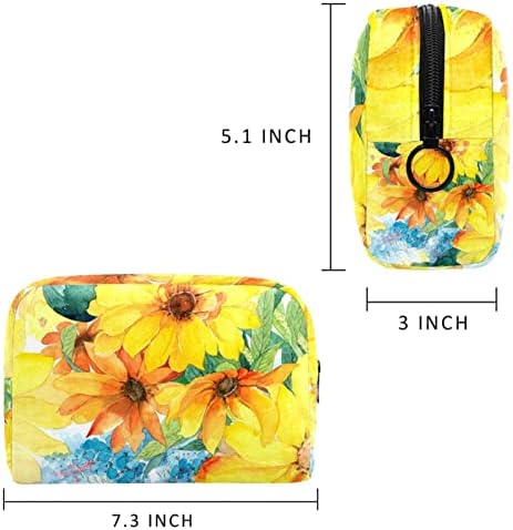 Tbouobt kozmetičke vrećice za žene, šminke toaletna toaletska torba Organizator, pastožljivi akvarelni suncokret