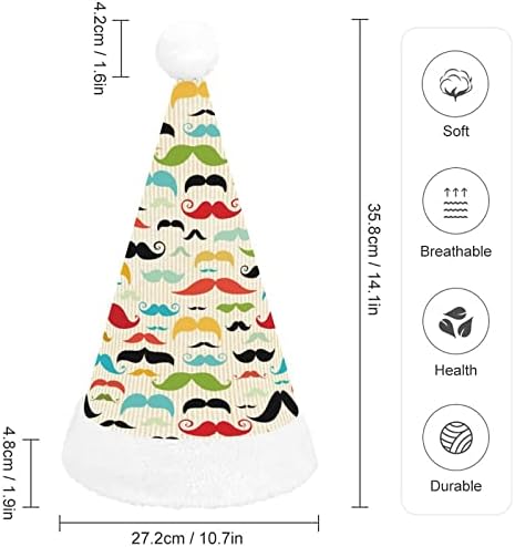 Brkovi u Vintage stilu plišani Božićni šešir Naughty i lijepo Santa kape sa plišanim obodom i Comfort Liner