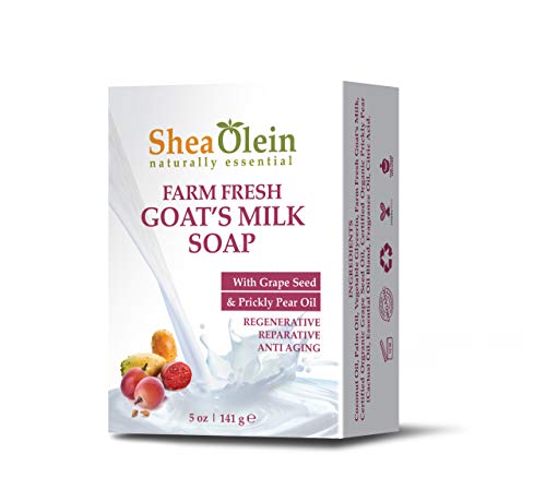 SheaOlein prirodno esencijalne farme svježe kozjeg mlijeka sapun sa grožđa & amp ;bodljikava kruška ulje