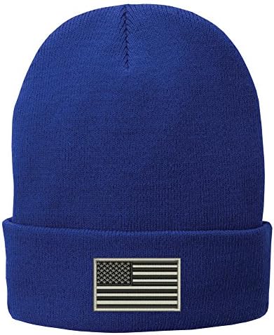 Trendy prodavnica odjeće američka zastava siva vezena zima presavijena duga kapa