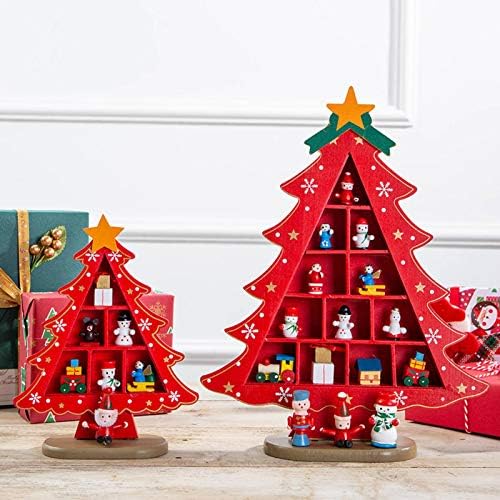 N-Brand božićni ukrasi drveni božićni stablo kreativni scenski ukrasi Trodimenzionalni crveni Xmas tablice