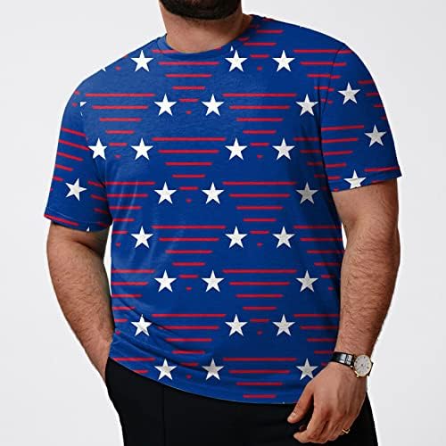 Ruiruilico Muške patriotske majice Amerika Zastava Summer Ležerne prilike Ležerne prilike Slobodni fit Graphic