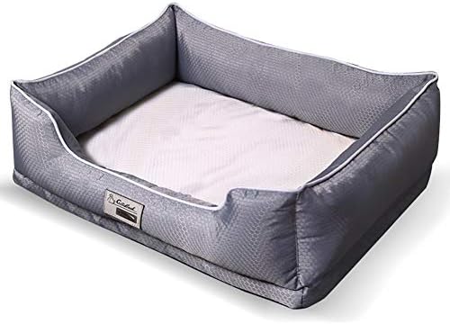Lxla Sivi ortopedski krevet za pse - sa masažnim spužvama, ekstra udobnim jastukom od pamučnog obloženog