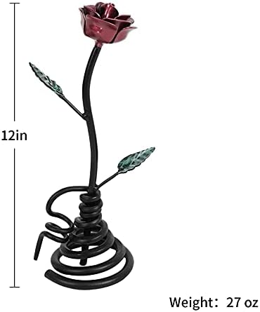Dreamseden Metal Rose, čelični čelični čelični čelični cvijet sa postoljem