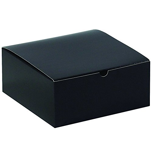 Aviditi poklon kutije, 8 x 8 x 3 1/2, sjajne crne easy Assemble kutije, dobre za praznike, rođendane i posebne