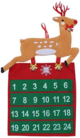 Amosfun Božić Advent Kalendar Wall Countdown netkani kalendari za unutrašnju kućnu kancelariju Božićni ukrasi