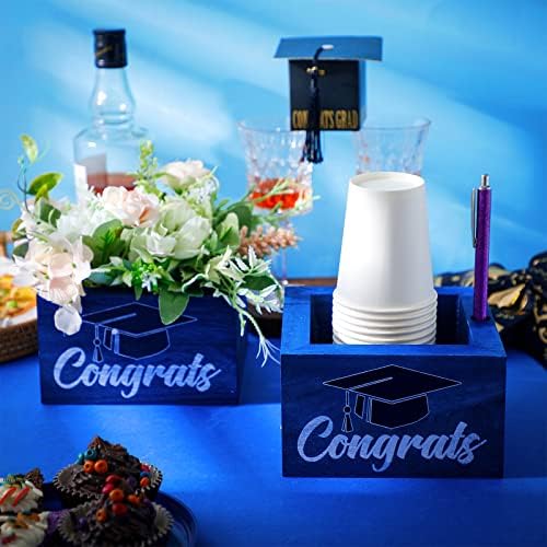 2 komada 2023 držač čaša za diplomske potrepštine za zabavu s prorezom za markere drveni plavi čestitke