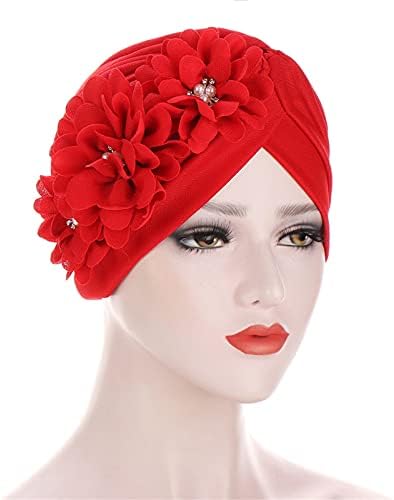 Qianmome ženski cvijet sa šljokicama Turban elegantna muslimanska kapa s omotom za glavu