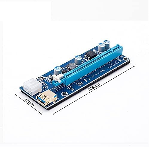Eliater PCI-E Riser Card PCIe 1x do 16x adapter sa USB 3.0 kablskom i SATA-om u 6pin opcije napajanja za