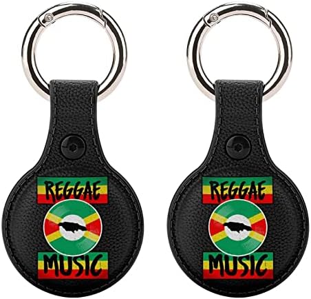 Reggae Music Vintage Jamaica zaštitna futrola kompatibilna za AirTag sa privjeskom za ključeve protiv izgubljenog