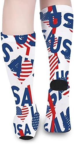 Volim USA-zastava tiskane boje podudaranje čarapa Atletska koljena visoke čarape za žene muškarci