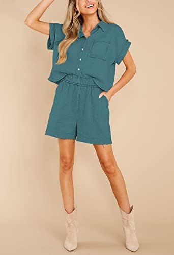 Hapcope žensko ljeto 2 komada Outfit trenerka kratkog rukava majica i kratke hlače postavljene zelene m