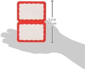 AMSCAN 457000.07 Crvena oznaka naziva granice - 2 1/2 x 3 1/2, bijela, 100 kom