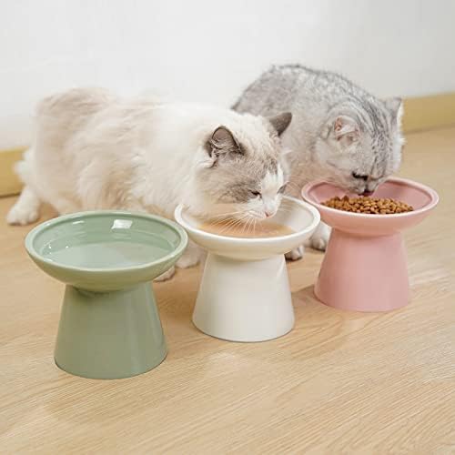 CEEFU Extra Wide Elevated Cat Bowls-keramička posuda za hranu za mačke 6.2 & 34; posude za podignutu hranu