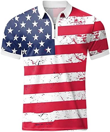 Bmisegm ljetne muške majice muške 3d digitalne štampe rever sa zatvaračem kratke rukave košulja Casual Moda