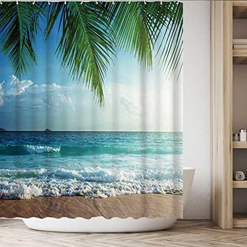 Allenjoy 72x72 Tropska za zavjese za tuširanje za tuširanje za kupatilo Summer Palm Tree Početna Dekor za