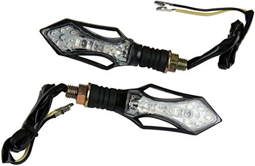 MotorToGo crni LED Žmigavci za motocikle Clear Lens Crna Strela LED Žmigavci svjetla blinkeri kompatibilni